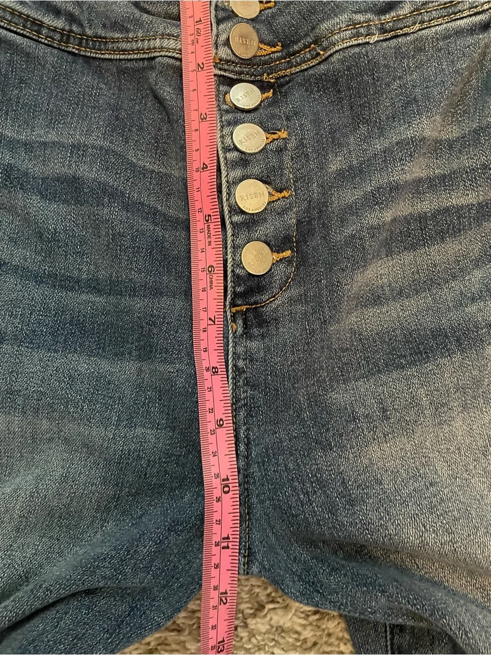 Risen High-Rise Wide Leg Jeans in Medium Blue Wash 15/32